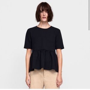 Zara Peplum Short Sleeve Top